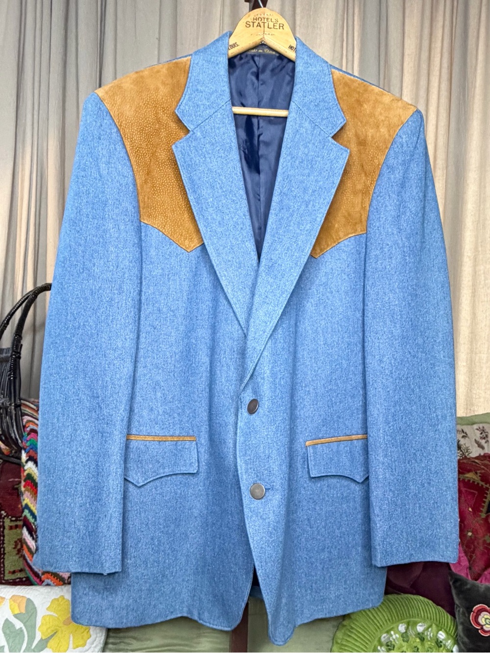 Circle S Western Denim and Suede Blazer